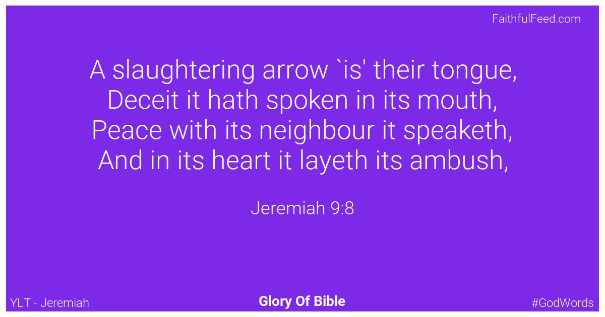 Jeremiah 9:8 - Ylt