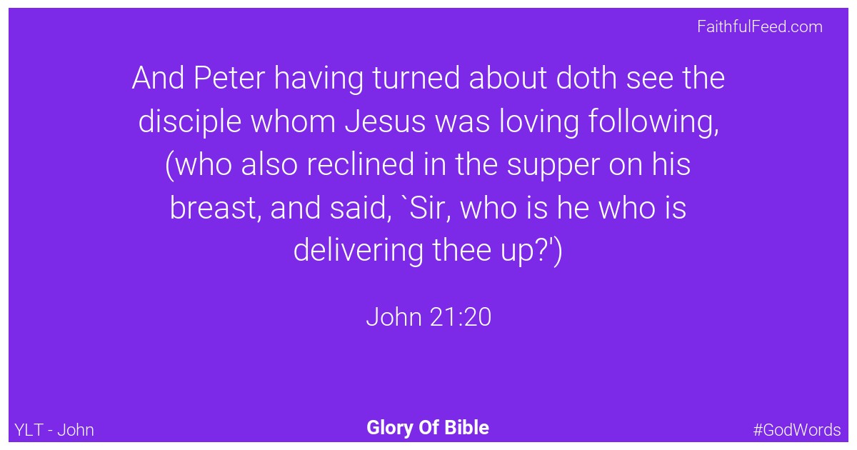 John 21:20 - Ylt