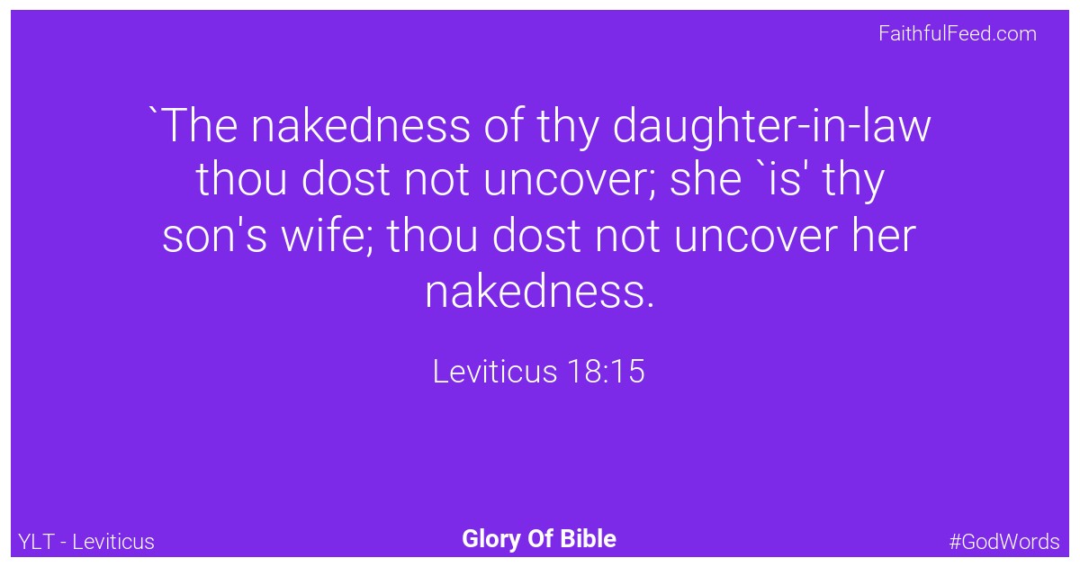 Leviticus 18:15 - Ylt