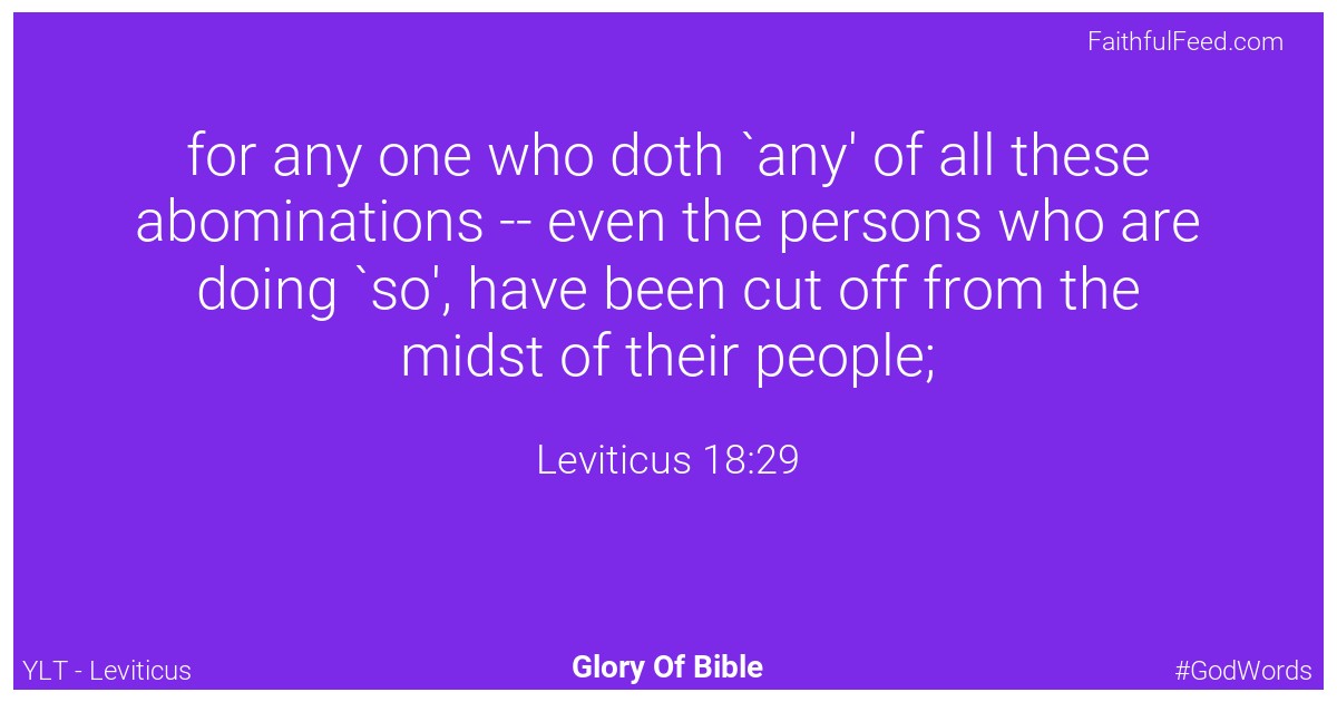 Leviticus 18:29 - Ylt