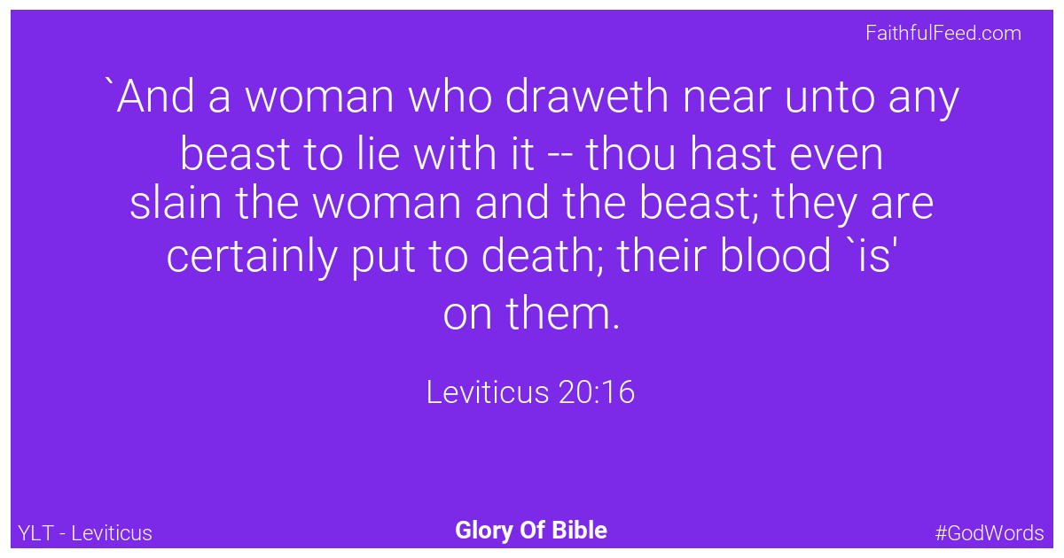 Leviticus 20:16 - Ylt