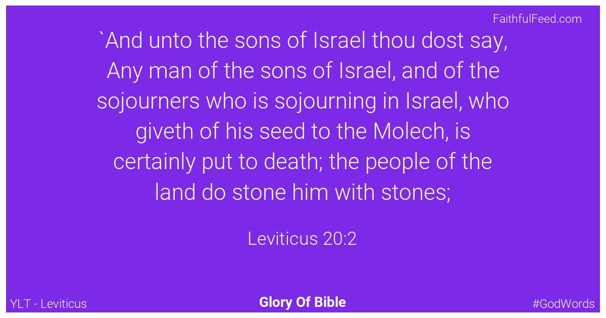 Leviticus 20:2 - Ylt