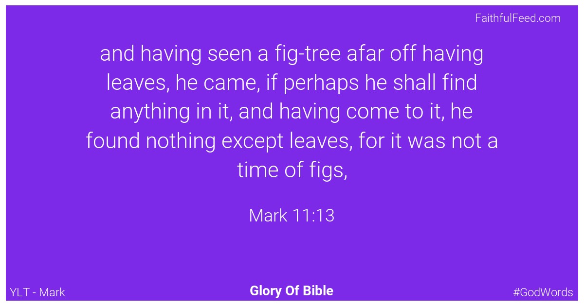 Mark 11:13 - Ylt
